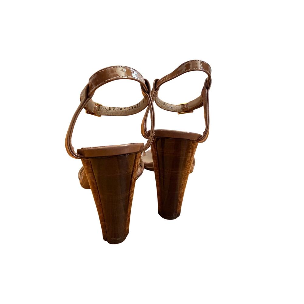 Ferragamo Women's Brown Patent Leather High Heeled Sandal - Picture 4 of 8